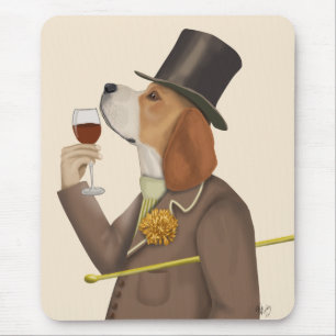 Beagle Wine Snob Mouse Mat