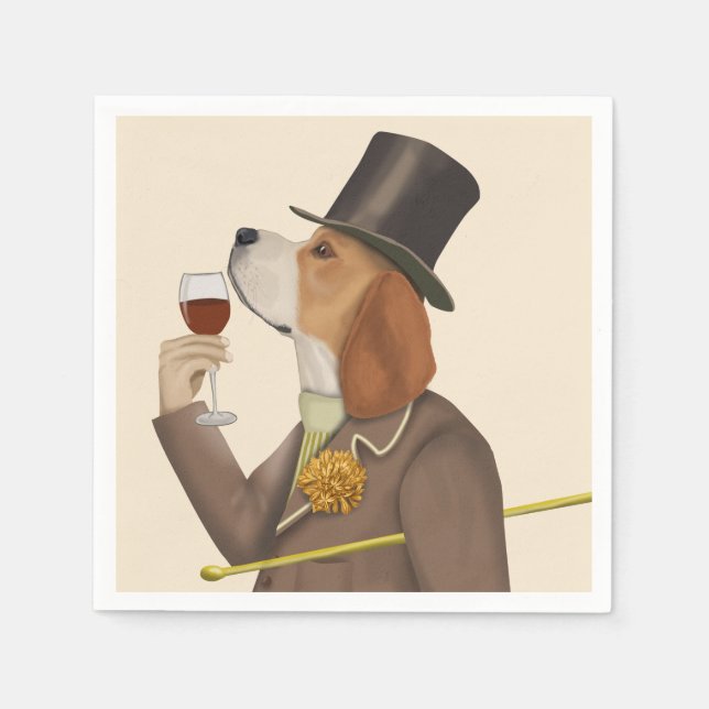 Beagle Wine Snob Napkin (Front)