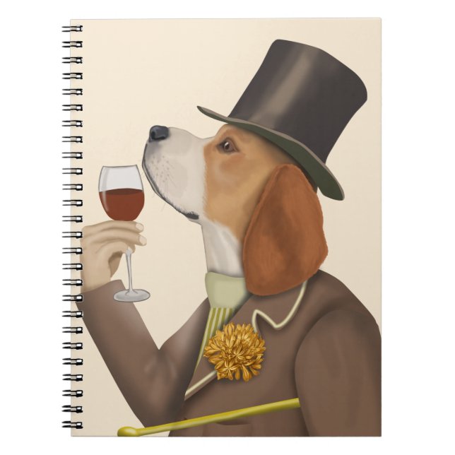 Beagle Wine Snob Notebook (Front)