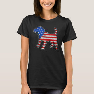 Beagle With American Flag Usa Raglan Baseball T-Shirt