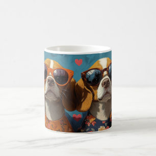 Beagle with Heart Roses Valentine's Day Coffee Mug