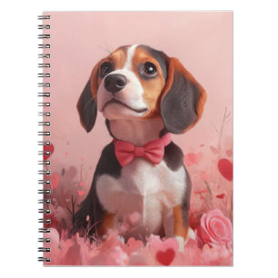 Beagle with Roses - Valentine's Day Notebook