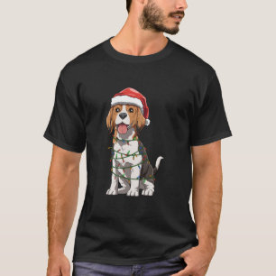 Beagle With Santa Hat Christmas Themed Beagle Love T-Shirt