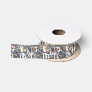 Beagle Woodland Ribbon Satin Ribbon