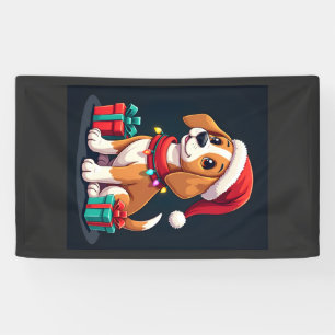 Beagle Xmas Lighting Santa Beagle Dog Christmas Ta Banner