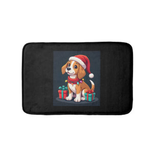 Beagle Xmas Lighting Santa Beagle Dog Christmas Ta Bath Mat