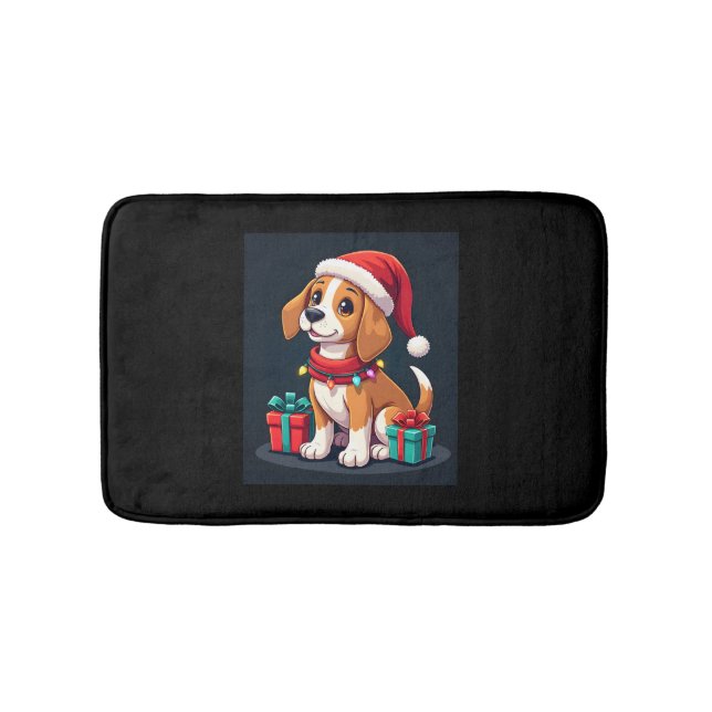 Beagle Xmas Lighting Santa Beagle Dog Christmas Ta Bath Mat (Front)