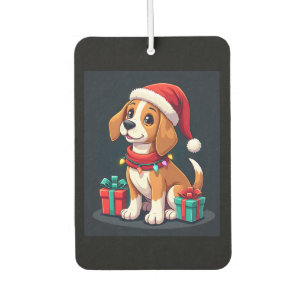 Beagle Xmas Lighting Santa Beagle Dog Christmas Ta Car Air Freshener