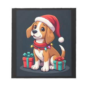 Beagle Xmas Lighting Santa Beagle Dog Christmas Ta Notepad