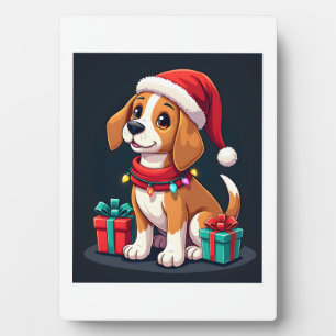Beagle Xmas Lighting Santa Beagle Dog Christmas Ta Plaque