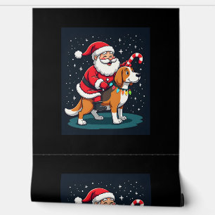 Beagle Xmas Lighting Santa Riding Beagle Dog Chris Wallpaper
