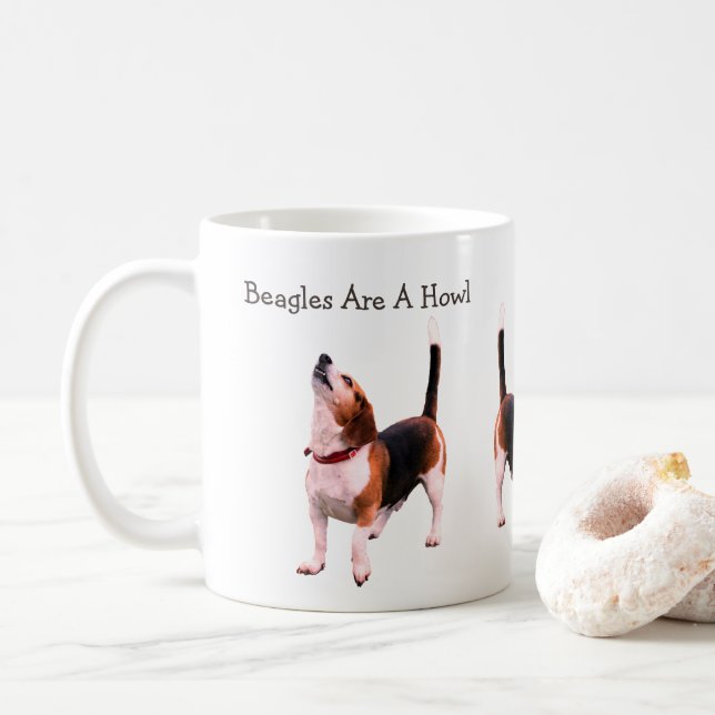 Beagles Are A Howl Dog Lover  Coffee Mug (With Donut)