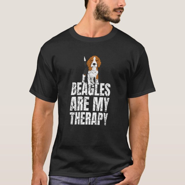 Beagles Are My Therapy Dog T-Shirt (Front)
