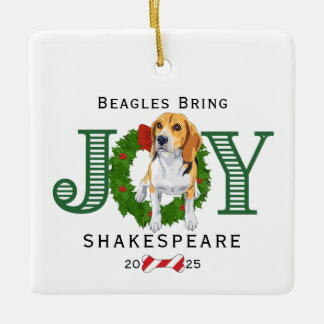 Beagles Bring Joy Ceramic Ornament