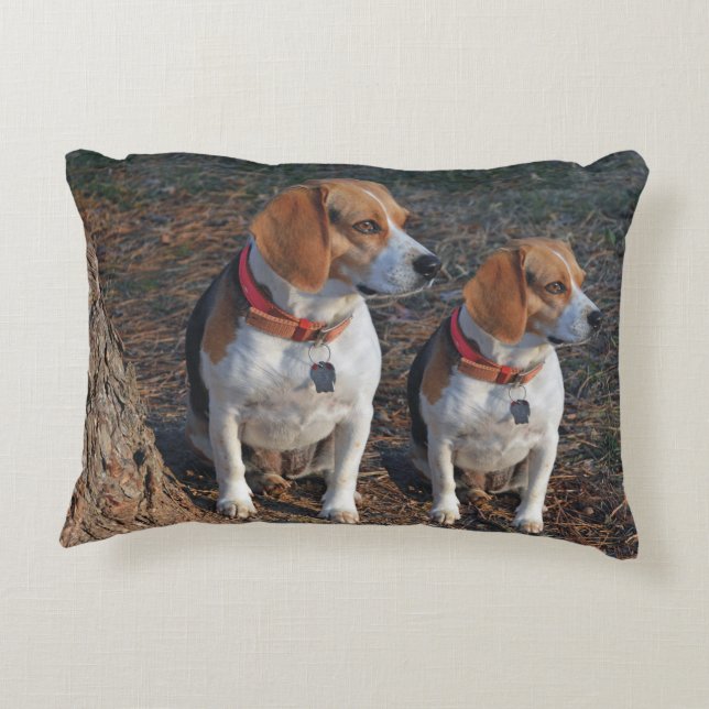 Beagles By The Tree Decorative Cushion (Back)