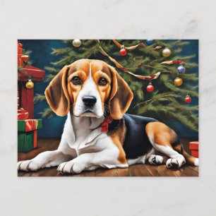 Beagle's Christmas Holiday Postcard