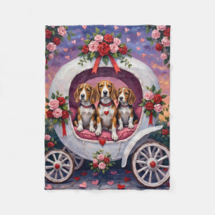 Beagles Dog Valentine's Day Fleece Blanket