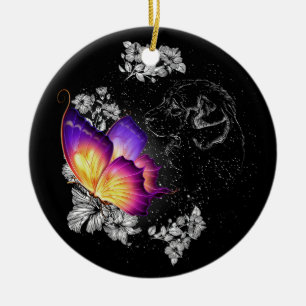 Beagles Dog With Butterfly Dog In Heaven Memorial Ceramic Tree Decoration