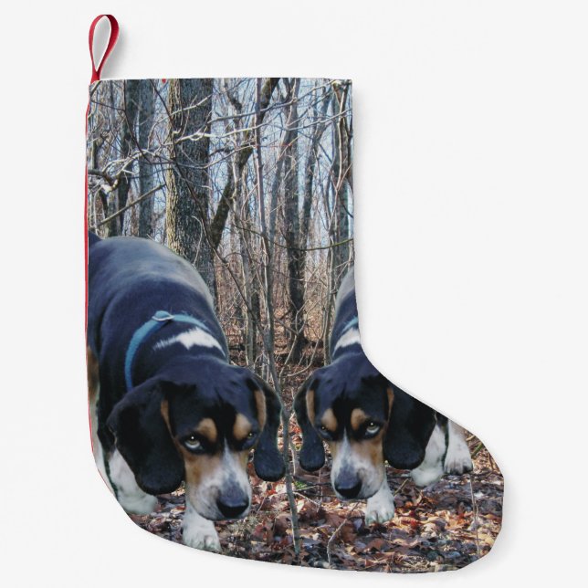 Beagles Hunting in the Woods Christmas Stocking (Front)
