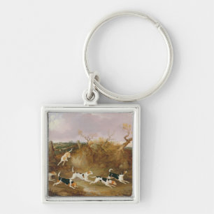 Beagles in Full Cry, 1845 (oil on canvas) Key Ring