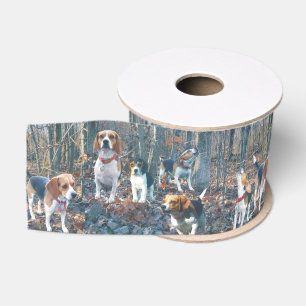 Beagles in the Woods Beagle Ribbon Grosgrain Ribbon