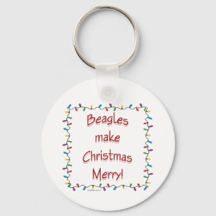 Beagles Make Christmas Merry Keychain