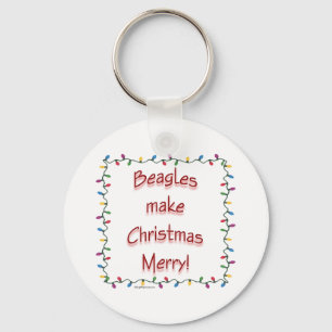 Beagles Make Christmas Merry Keychain