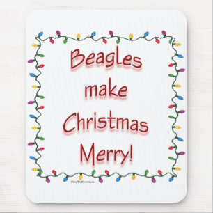Beagles Make Christmas Merry Mouse Mat