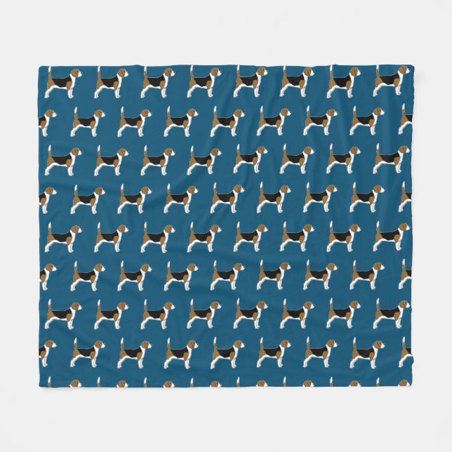 Beagles Pattern Original Pet Dog Lover's Fleece Blanket (Front (Horizontal))