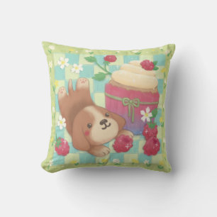 Beagle's Picnic Day with Raspberry Cupcake Cushion