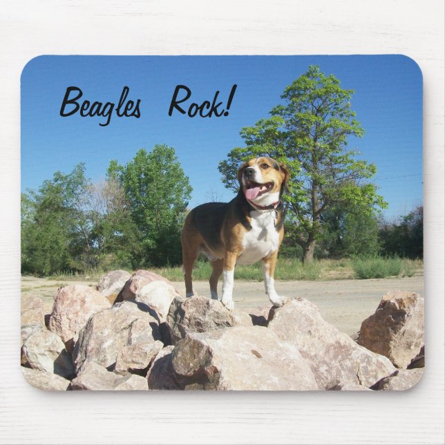 Beagles Rock Mouse Pad Featuring Cooper (Front)