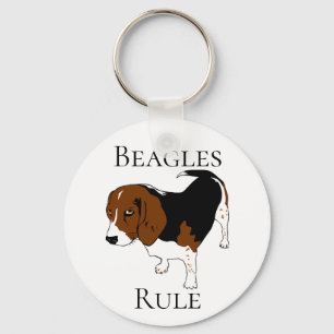Beagles Rule Puppy Dog Canine Puppies Key Chain