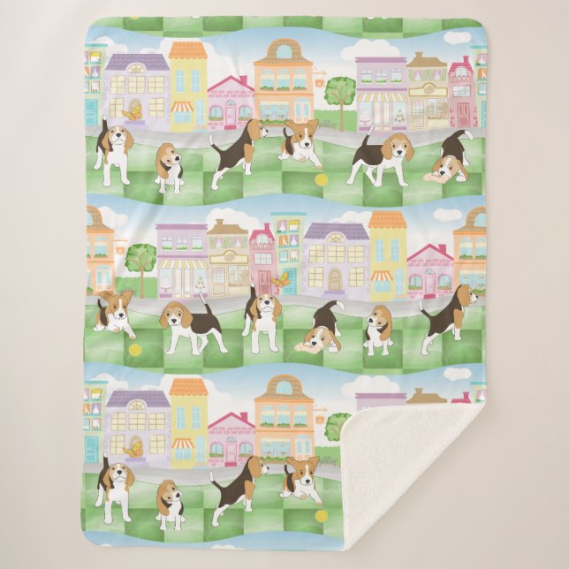 Beagles Sherpa Blanket (Front)