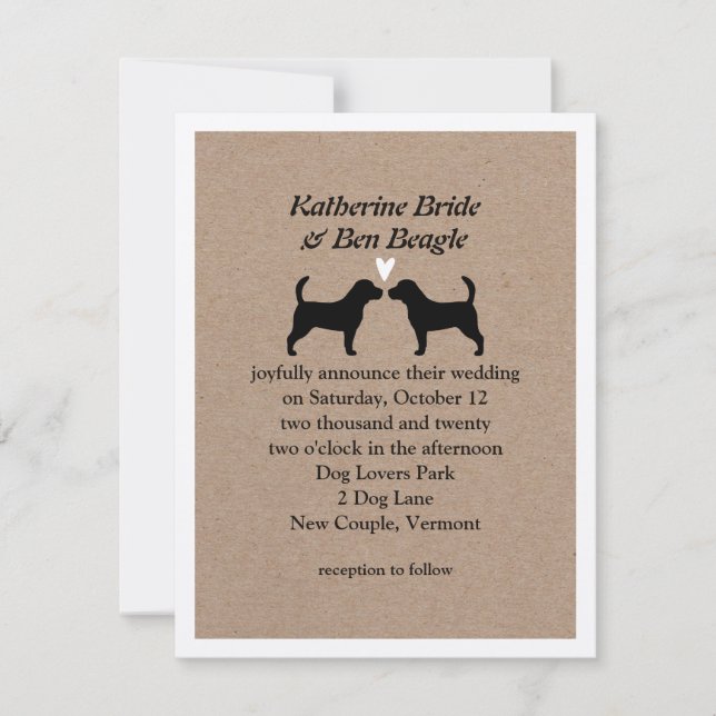Beagles Wedding Invitation (Front)
