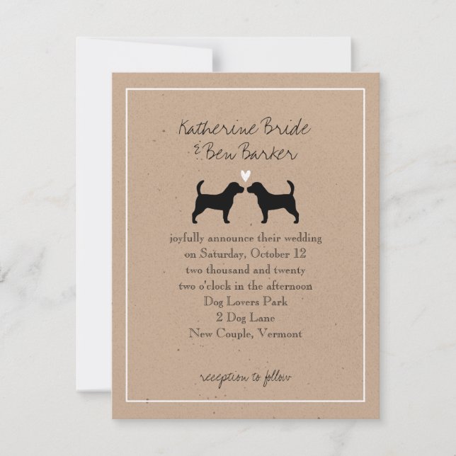 Beagles Wedding Invitation (Front)