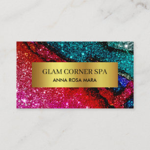 *~* Beaitu Luxury Glam Rainbow QR Glitter Glitz Business Card