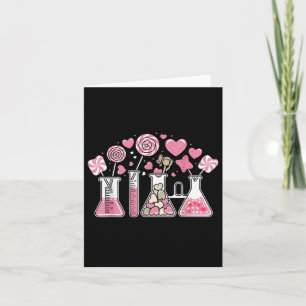 Beaker Test Tube Heart Laboratory Valentines  Card
