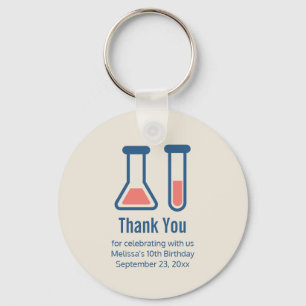 Beaker & Test Tube Science Themed Birthday Key Ring