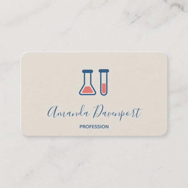 Beaker & Test Tube Science Themed Business Card (Front)