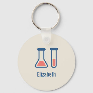  Beaker & Test Tube Science Themed Key Ring