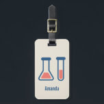 Beaker & Test Tube Science Themed Luggage Tag<br><div class="desc">A luggage tag with a cute drawing of a test tube and beaker. Perfect for science types.</div>