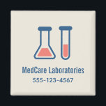 Beaker & Test Tube Science Themed Magnet<br><div class="desc">Magnet with a cute drawing of a test tube and beaker. Perfect for science types.</div>