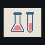 Beaker & Test Tube Science Themed Postcard<br><div class="desc">A postcard with a cute drawing of a test tube and beaker. Perfect for science types.</div>