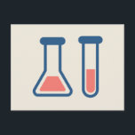 Beaker & Test Tube Science Themed Postcard<br><div class="desc">A postcard with a cute drawing of a test tube and beaker. Perfect for science types.</div>