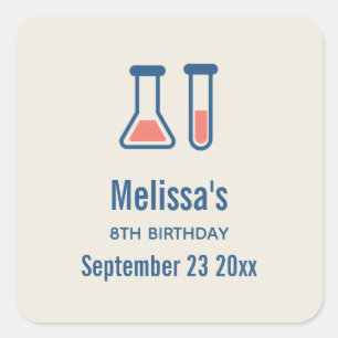 Beaker & Test Tube Science Themed Square Sticker