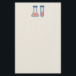 Beaker & Test Tube Science Themed Stationery<br><div class="desc">Stationery paper with a cute drawing of a test tube and beaker. Perfect for science types.</div>
