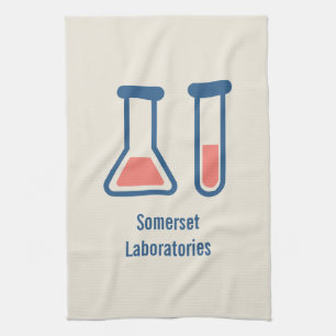 Beaker & Test Tube Science Themed Tea Towel
