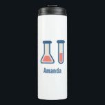 Beaker & Test Tube Science Themed Thermal Tumbler<br><div class="desc">Thermal Tumbler with a cute drawing of a test tube and beaker. Perfect for science types.</div>