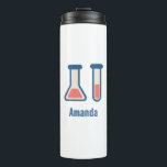 Beaker & Test Tube Science Themed Thermal Tumbler<br><div class="desc">Thermal Tumbler with a cute drawing of a test tube and beaker. Perfect for science types.</div>