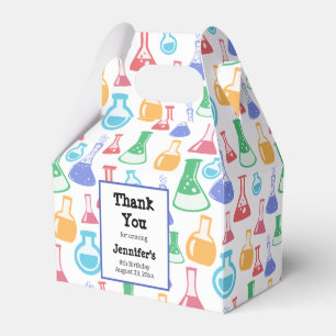Beakers and Flasks Fun Science Pattern Birthday Favour Box